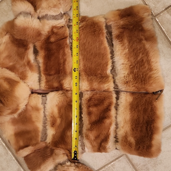 Vintage June  genuine natural rabbit fur and leather details  jacket  size M - Picture 15 of 17